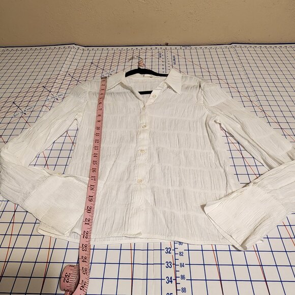 Frame The Smocked Shirt NWOT White Med - Picture 2 of 11